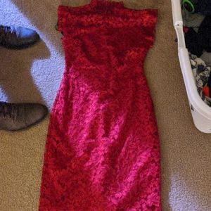 Enfocus Studio Red Lace Dress